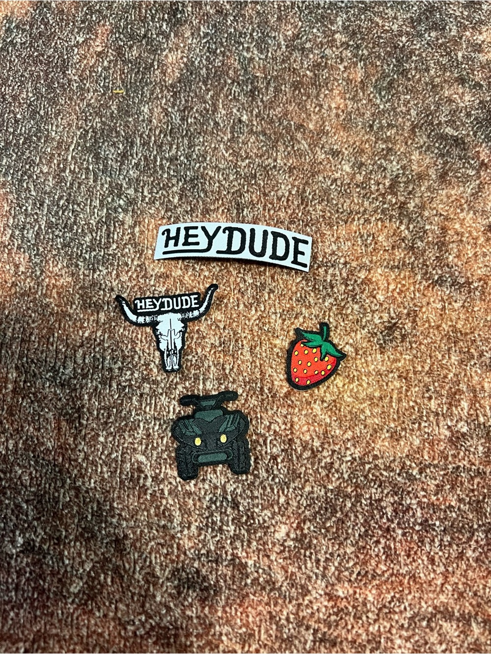 Hey Dude Patch Set - Black, White, Red, Green, Yellow